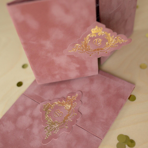 Pink Velvet Booklet Wedding <strong>Invitation</strong> Minimalist Wedding <strong>Invitation</strong> Stationery Quinceanera <strong>Graduation</strong> Funeral <strong>Invitation</strong> - Product Image 2