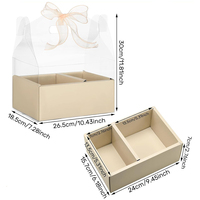 Boîte cadeau transparente en plastique pour gâteaux et fleurs, impression personnalisée, décoration de gâteaux et de fleurs, boîte cadeau transparente avec poignée