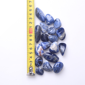 Vente en gros de gravier de cristal <span class=keywords><strong>bleu</strong></span> veiné naturel, <span class=keywords><strong>sodalite</strong></span> bleue polie, pierres roulées - Product Image 6