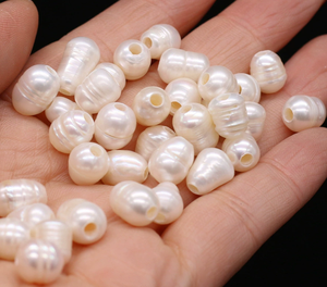 Perlas de Agua Dulce Blancas de 10-11 mm, Precio de Fábrica 2025, Perlas de Arroz con Orificio Grande, Naturales y Sueltas para la Fabricación de Joyas - Product Image 1
