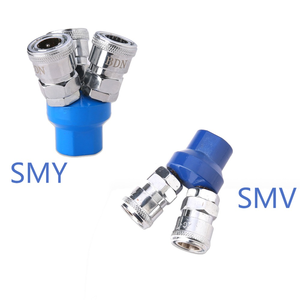 1/4 "ラウンド3ウェイ空気圧コネクタクイックコネクトジョイントSMYエアポンプエアコンプレッサーフィッティングSMVラウンドティーCタイプ - Product Image 2