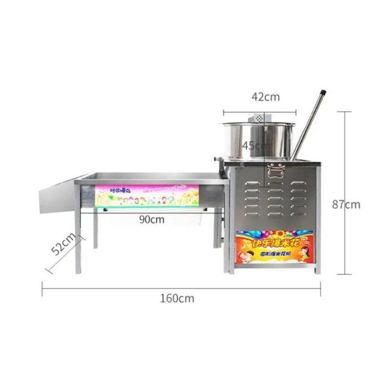 Automatische Commerciële Gas Popcorn Automaat Prijs Verkoopautomaat Met Roestvrij Staal
