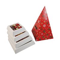 Boîte pyramidale en carton pour traiteur, pâtisserie, gâteau, dessert, plateau artisanal, plateau de présentation, boîte bento, emballage alimentaire personnalisé, boîte pyramidale