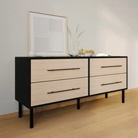 Commode moderne en bois de noyer noir pour chambre à coucher salon et salle à manger commode de table 4 tiroirs double ensemble de meubles de chambre à coucher commode de table