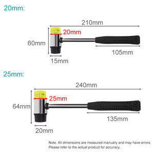 Cao su vồ 40/35/30/25/20mm kép Đầu nylon cao su búa mềm vồ - Product Image 6
