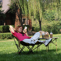 Chaise lune pliable réglable à dossier haut, siège de camping portable en tissu Oxford avec 3 positions d'inclinaison pour pique-nique