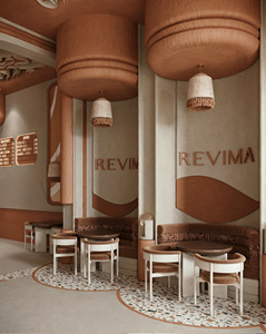 Conception et aménagement clés en main d'un café Wabi-Sabi |   Intérieur de café bio moderne et bar à café modulaire écologique - Product Image 2