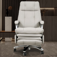 Mobilier de bureau intelligent Fauteuil inclinable électrique blanc Chaise en cuir blanc pour patron