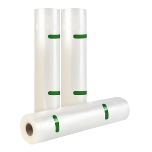 Rouleau de sacs sous vide en plastique transparent à motif maillé, qualité alimentaire, thermoscellable, PA/PE, pour saucisses, fromages et viandes cuites - Product Image 1