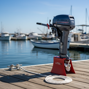 Moteur hors-bord essence 2 temps Laogen LG15F 15HP, arbre long, refroidissement par eau, 246cc, capacité de carburant externe 24L, équivalent Yamaha 15F - Product Image 6