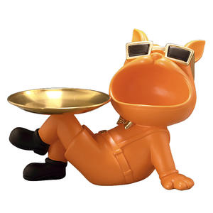 2023รูปปั้นบูลด็อกบูลด็อกรูปปั้นบูลด็อกพร้อมถาดตกแต่งบ้านด้วยเรซิ่นของตกแต่งบ้านแบบ <span class=keywords><strong>DIY</strong></span> ในร่ม - Product Image 6