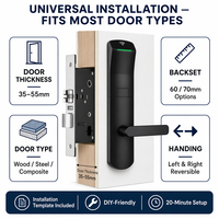 Serrure de porte d'hôtel à carte RFID OEM/ODM en alliage d'aluminium, serrure de porte électronique intelligente sans clé 125Khz 13.56Mhz, SDK gratuit