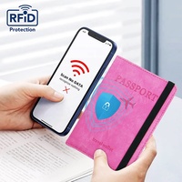 Portefeuille de voyage en cuir imperméable avec blocage RFID, design personnalisé, vente en gros Pofeis