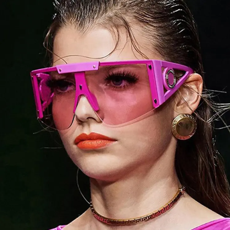 Amazon, большие женские розовые солнцезащитные очки в стиле INS, защитные очки для лица