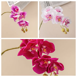 CallaFloral Phalaenopsis Orchidées Artificielles Blanches et Roses Effet Naturel Bouquet de Mariage 120cm - Product Image 3