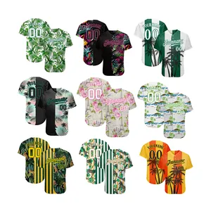Customize Fashion Sublimation Baseball Jersey Custom Hawaii Style Shirt Wholesale Baseball Play Jersey Baseball Shirts