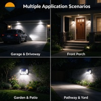 Lampe murale solaire LED 7 faces lumineuses avec 135 LED, détecteur de mouvement PIR, contrôle de la lumière, étanche IP65, certifiée CE FCC RoHS, pour clôture