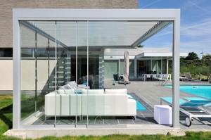 Portes coulissantes en aluminium à rupture de pont thermique, système d'empilage multi-panneaux, terrasse, balcon, dimensions personnalisées, <span class=keywords><strong>RAL</strong></span> 7016 9005 <span class=keywords><strong>9016</strong></span> - Product Image 2