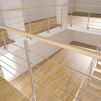 Escalier moderne intérieur à poutre centrale en acier, balustrade en acier inoxydable, poteau en acier inoxydable, garde-corps à câbles pour terrasse et balcon, villa, maison duplex, résistant à la rouille