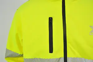 Alta maglia di Visibilità Riflettente di Sicurezza Softshell Felpa Con Cappuccio per Gli Uomini di Traffico Più Caldo di Sicurezza Abbigliamento Da Lavoro Uniforme