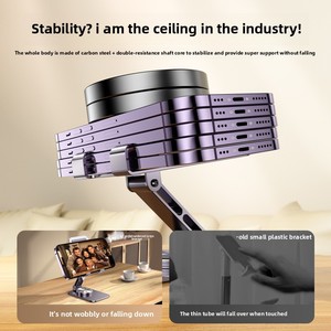 Phổ Có Thể Điều Chỉnh Xách Tay Có Thể Gập Lại Máy Tính Để Bàn Đứng Linh Hoạt Xoay Điện Thoại Chủ Thuận Tiện Điện Thoại Di Động Chủ Cho Điện Thoại Di Động - Product Image 2