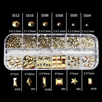 CY Gold Ore Nouveau Design Verre SS6 SS8 SS10 SS12 SS16 Ss20 Vente en gros Noir en vrac Or Strass