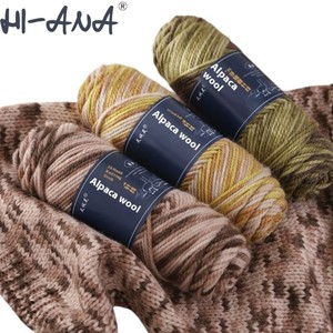 Gradient Rainbow Gradient <span class=keywords><strong>Alpaga</strong></span> <span class=keywords><strong>Laine</strong></span> 100% <span class=keywords><strong>Laine</strong></span> Fil Crochet Chapeau Tricot Manteau Écharpe avec Fantaisie Teint Motif - Product Image 1