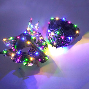 หน้ากากนีออน LED สำหรับผู้ชายชุดฮาโลวีนสยองขวัญน่ากลัวกระพริบฟักทองผีตัวตลกเต้นรำหน้ากากพลาสติกปลอมตัว - Product Image 2