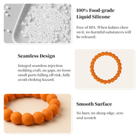 Anneau de dentition circulaire souple multicolore sans BPA, en silicone de qualité alimentaire, pour bébés