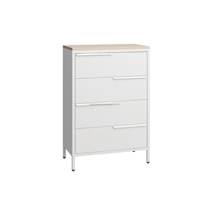 Armoire <span class=keywords><strong>de</strong></span> rangement multifonctionnelle à 4 tiroirs avec pieds en métal, <span class=keywords><strong>table</strong></span> d'appoint pour salon et organisateur <span class=keywords><strong>de</strong></span> chevet pour chambre à coucher - Product Image 3