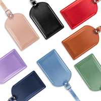 Etiquette de sac à bagages en cuir PU personnalisée Protection de la vie privée Etiquettes de nom de voyage Etiquette de sac à dos Etiquette de valise pour femmes et hommes