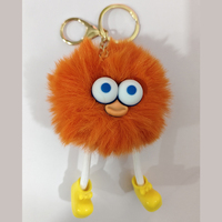 Porte-clés Pom-Pom Tactile Confortable en Peluche Douce, Forme d'Oiseau Mignon à Grands Yeux, Accessoire Portable Doux au Toucher