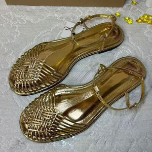 Z <strong>2026</strong> New Arrival Retro Round Toe Flat Roman <strong>Shoes</strong> PU Upper Woven Hollowed-out One-Strap <strong>Fashion</strong> <strong>Sandals</strong> All Seasons - Product Image 3