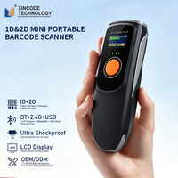 Escáner de Código de Barras Portátil Inalámbrico Xincode 1D 2D MINI, Lector de Códigos QR para Logística, Almacén e Inventario