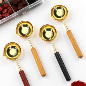 Cylindrical Handle <b>Sealing</b> <b>Wax</b> Spoon Copper Classic Wedding Craft Supplies Tool - Product Image 3