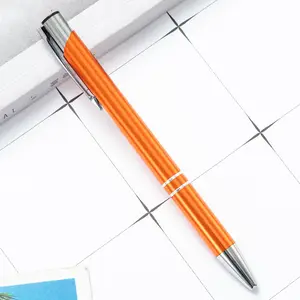 오렌지 볼펜 광고 저렴한 판촉 펜 선물 로고 인쇄로 개인화 된 맞춤형 금속 맞춤형 볼펜