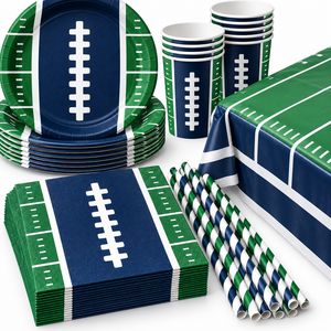 Juego de Vajilla de Papel Personalizado para Fiesta de Fútbol Americano, para el Día del Partido, Fiesta de BBQ, Reunión Familiar, Decoración - Product Image 3