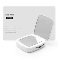 Portable 5000mAh Mini Miroir De Maquillage Double Face Lumière Réfléchissante Mobile Power Bank & Station