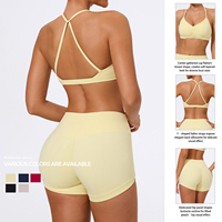 Ensembles de yoga taille haute pour femmes grandes tailles, respirants, légers, imprimés, avec logo personnalisé, shorts et soutien-gorge de fitness à séchage rapide pour la gym et le Pilates