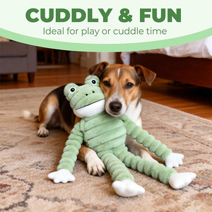 Juguete de Peluche Personalizado con Forma de Rana para Perros, con Papel Arrugado, para Perros Pequeños, Medianos y Grandes, Juguetes de Peluche para Masticar para Mantenerlos Entretenidos - Product Image 4