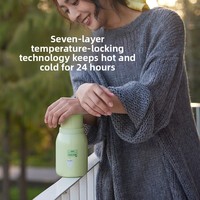 Thermos en acier inoxydable avec revêtement en céramique en forme de champignon pour femmes Rano, 500 ml, isolation thermique de 6 à 12 heures, compact et portable