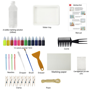 Kit Artistico per Pittura ad Acqua Marmorizzata <span class=keywords><strong>con</strong></span> 12 Colori, Set Fai-da-Te per Adulti - Product Image 5