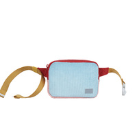 Sac à dos pour enfants en velours côtelé écologique à blocs de couleur, sac banane amovible, sac à dos tout-en-un, grande capacité pour l'école et l'usage quotidien