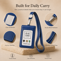 Porte-badge d'identification multifonction en cuir PU avec cordon, étiquette nominative pour bagages de voyage, idéal pour les déplacements professionnels