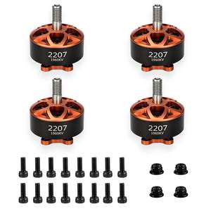 Ensemble de moteurs sans balais 2207 1960KV en alliage d'aluminium, couleur noir-orange, 4 pièces avec vis et écrous pour assemblage de drone quadricoptère RC FPV - Product Image 3