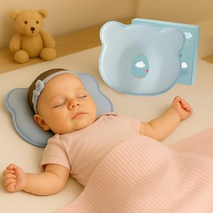 Juego de Ropa de Cama de <span class=keywords><strong>Algodón</strong></span> Transpirable y Seguro para Bebés, con Diseño de Osito, Almohadas de Espuma Viscoelástica para Recién Nacidos con Funda Extraíble - Product Image 4