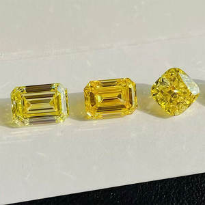 Diamants en vrac <span class=keywords><strong>Huacan</strong></span>, taille émeraude, HPHT CVD, taille Melee, VS1 VVS1, jaune vif fantaisie, cultivés en laboratoire, certifiés IGI, excellente taille - Product Image 3