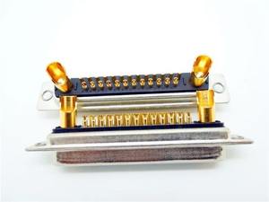 แผ่นเชื่อมแบบงอสำหรับยานยนต์ D-SUB รุ่น Female รองรับกระแสไฟสูง 27W2 10A ขั้วต่อ PCB ทองเหลือง D-SUB25+<span class=keywords><strong>2</strong></span> จากผู้ผลิต - Product Image 4