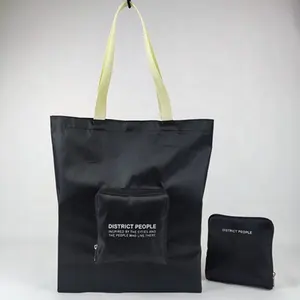 Customized Recycling Eco-Friendly Large Supermarket Grocery Reusable Foldable Polyester Tote Bag