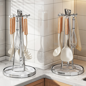 Đa chức năng đồ dùng nhà bếp Giá xoay thìa đứng chiên muỗng đứng colander <span class=keywords><strong>Rack</strong></span>-Bền kim loại móc với xử lý - Product Image 2